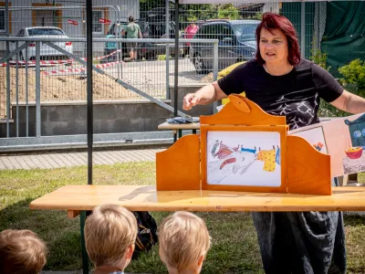 Ilona Salajková při představení Kamishibai, foto: archiv MěK Mikulov