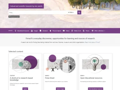 Finna-homepage