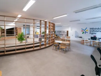 Studovna-čítárna Městské knihovny Kyjov, foto: Archiv Ateliér 100D Studovna-čítárna Městské knihovny Kyjov, foto: Archiv Ateliér 100D