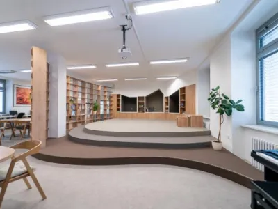 Studovna-čítárna Městské knihovny Kyjov, foto: Archiv Ateliér 100D Studovna-čítárna Městské knihovny Kyjov, foto: Archiv Ateliér 100D