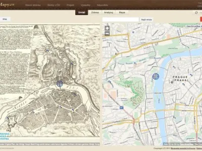 Umisťování bodů na starou a současnou mapu