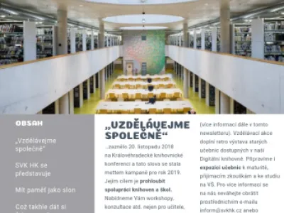 Úvodní strana newsletteru pro školy Úvodní strana newsletteru pro školy