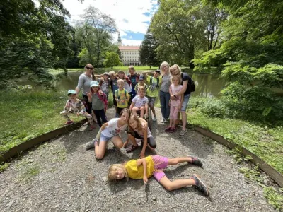 Účastníci příměstského tábora při Knihovně Kroměřížska Účastníci příměstského tábora při Knihovně Kroměřížska