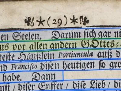 Práce s německým tištěným textem