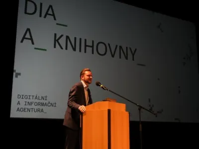 Seminář Digitální služby státu v knihovnách - Martin Úlovec (Zmocněnec pro digitalizaci a digitální vzdělávání, MŠMT), foto: Digitální a informační agentura