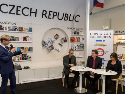 Otevření českého stánku na Lipském knižním veletrhu