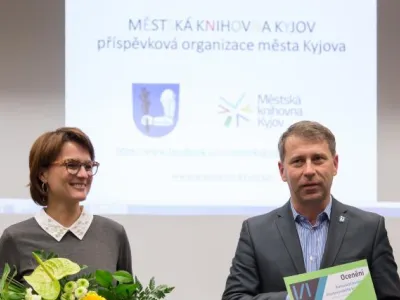 Mgr. Michaela Moudrá, ředitelka Městské knihovny Kyjov, Bc. Antonín Kuchař, místostarosta města Kyjov