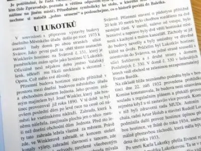 Původní článek o vsetínském hostinci od pana L. Baletky 