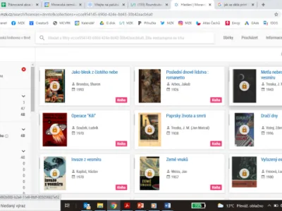 Díla nedostupná na trhu - snímek obrazovky