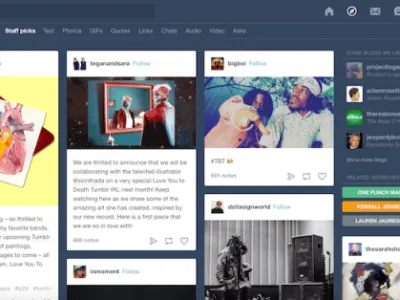 Tumglr - úvodní stránka Tumglr - úvodní stránka