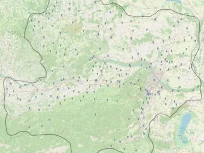 Mapa Dolních Rakous Mapa Dolních Rakous