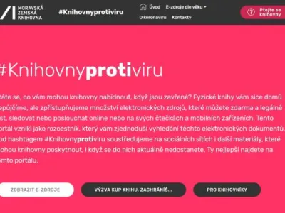 Úvodní obrazovka webového rozcestníku Úvodní obrazovka webového rozcestníku