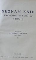 Seznam knih jihlavské knihovny z roku 1923, který vydal S. Rambousek.