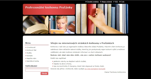 web knihovny Prušánky